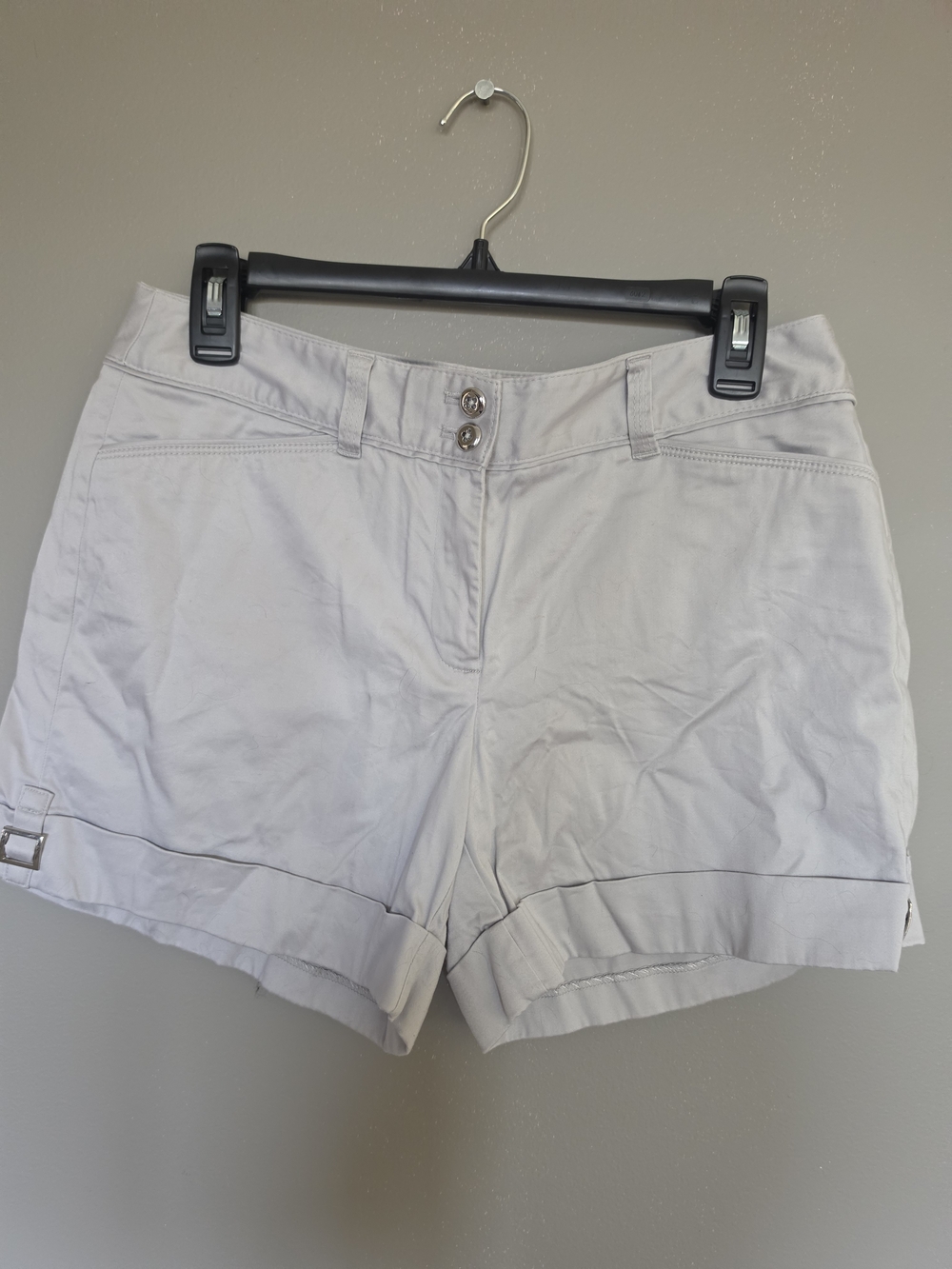 White House Black Market Light Gray Cuffed Bermuda Shorts